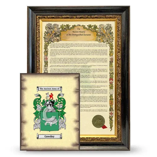 Gawday Framed History and Coat of Arms Print - Heirloom