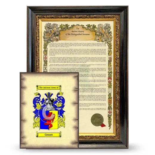 Gesser Framed History and Coat of Arms Print - Heirloom