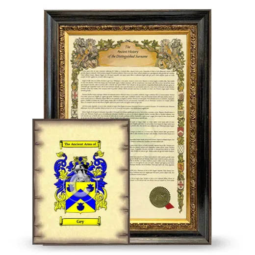 Gey Framed History and Coat of Arms Print - Heirloom
