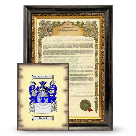 Giambi Framed History and Coat of Arms Print - Heirloom