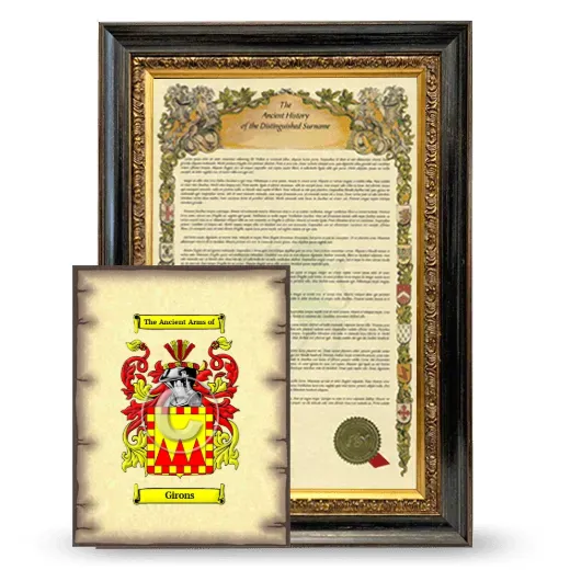Girons Framed History and Coat of Arms Print - Heirloom