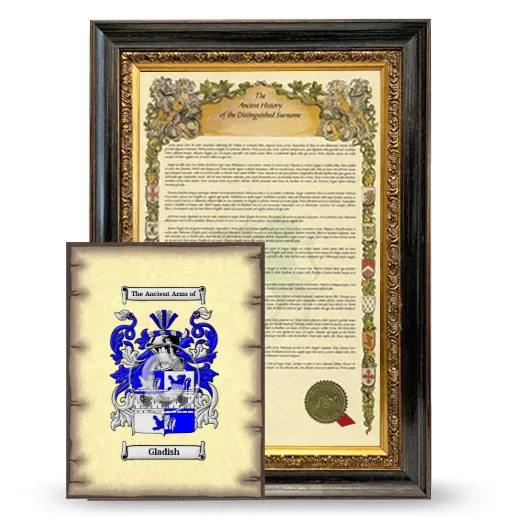 Gladish Framed History and Coat of Arms Print - Heirloom