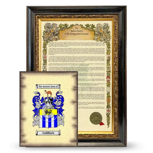Goldfinch Framed History and Coat of Arms Print - Heirloom