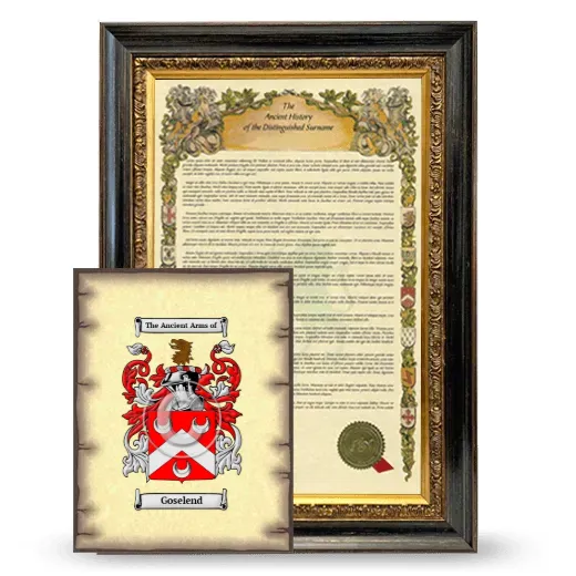 Goselend Framed History and Coat of Arms Print - Heirloom