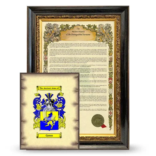 Greco Framed History and Coat of Arms Print - Heirloom