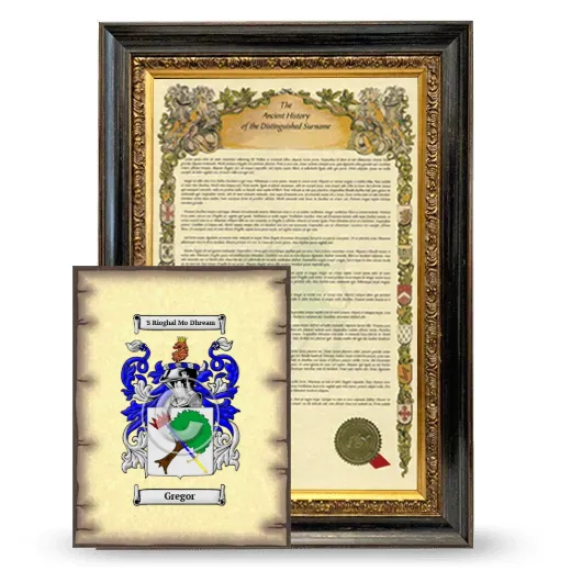 Gregor Framed History and Coat of Arms Print - Heirloom