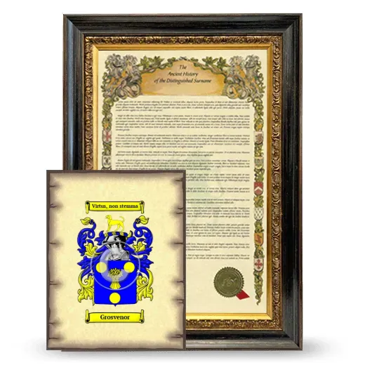 Grosvenor Framed History and Coat of Arms Print - Heirloom