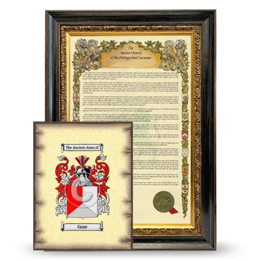 Grue Framed History and Coat of Arms Print - Heirloom