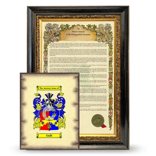 Guilt Framed History and Coat of Arms Print - Heirloom