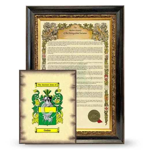Guins Framed History and Coat of Arms Print - Heirloom