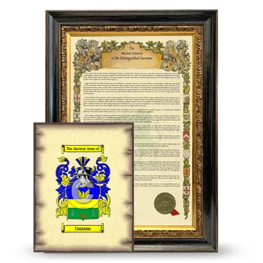 Guzzon Framed History and Coat of Arms Print - Heirloom