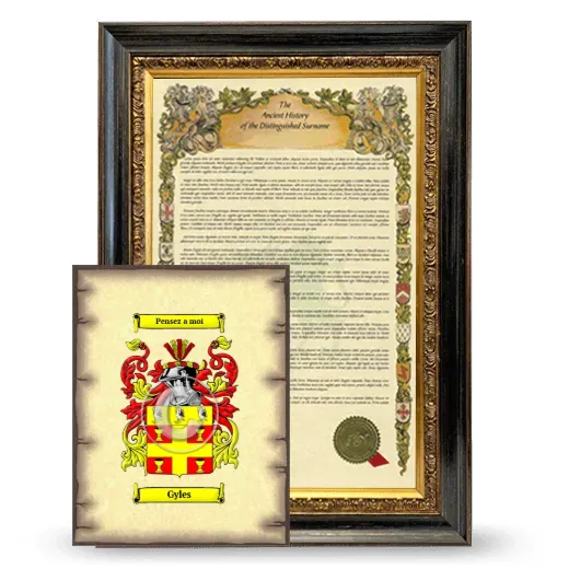 Gyles Framed History and Coat of Arms Print - Heirloom