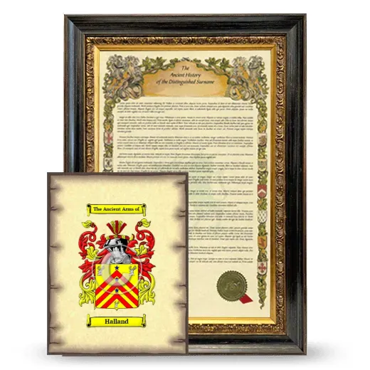 Halland Framed History and Coat of Arms Print - Heirloom