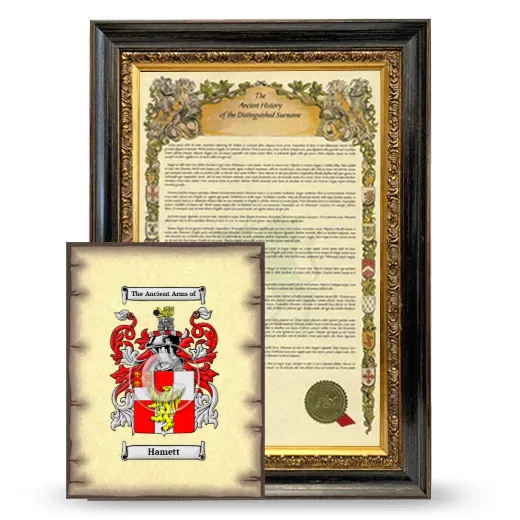 Hamett Framed History and Coat of Arms Print - Heirloom
