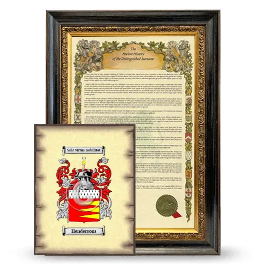 Hendersons Framed History and Coat of Arms Print - Heirloom