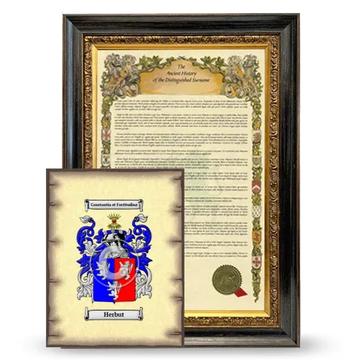 Herbut Framed History and Coat of Arms Print - Heirloom