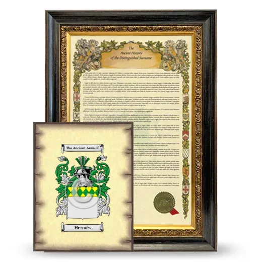 Hermès Framed History and Coat of Arms Print - Heirloom