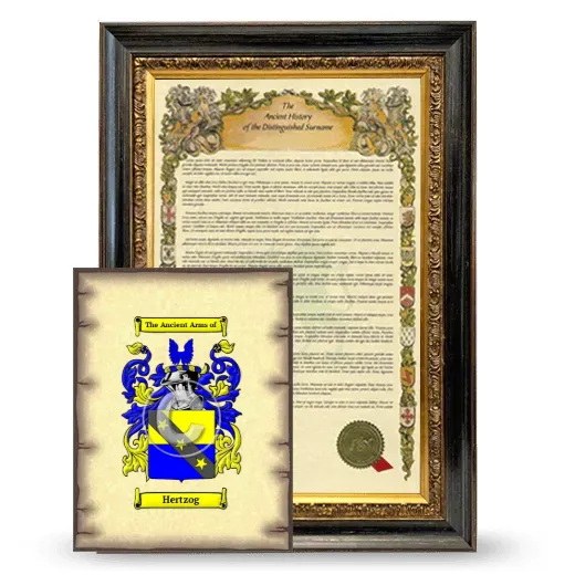 Hertzog Framed History and Coat of Arms Print - Heirloom