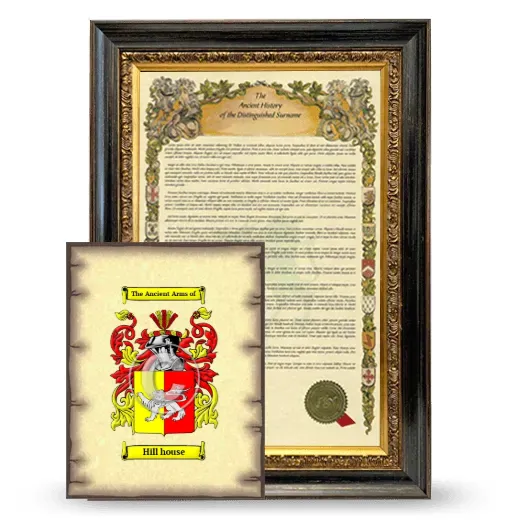 Hill house Framed History and Coat of Arms Print - Heirloom