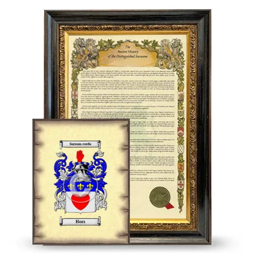 Hors Framed History and Coat of Arms Print - Heirloom