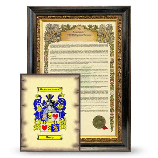 Hruby Framed History and Coat of Arms Print - Heirloom