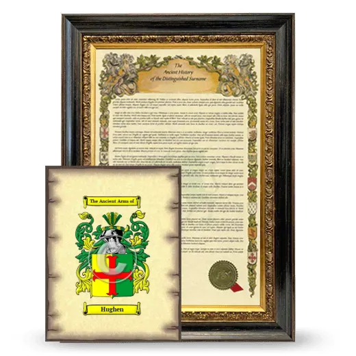 Hughen Framed History and Coat of Arms Print - Heirloom