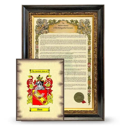 Illam Framed History and Coat of Arms Print - Heirloom