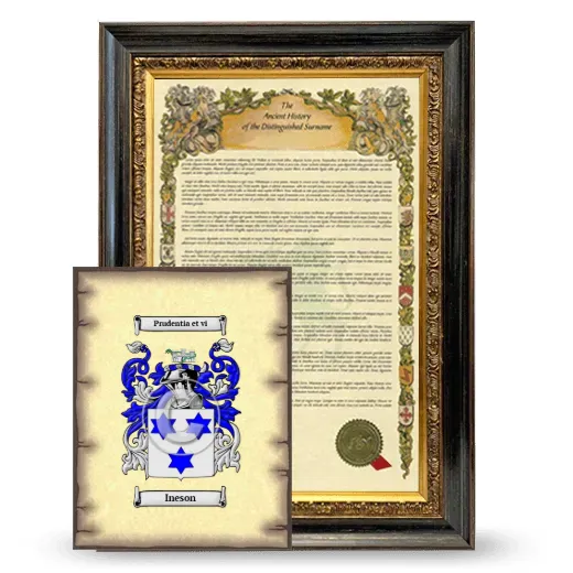 Ineson Framed History and Coat of Arms Print - Heirloom