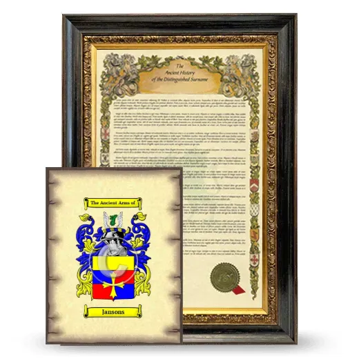 Jansons Framed History and Coat of Arms Print - Heirloom