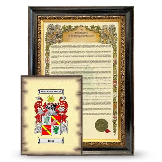Joun Framed History and Coat of Arms Print - Heirloom