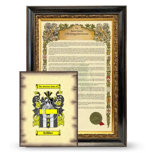 Kelliher Framed History and Coat of Arms Print - Heirloom