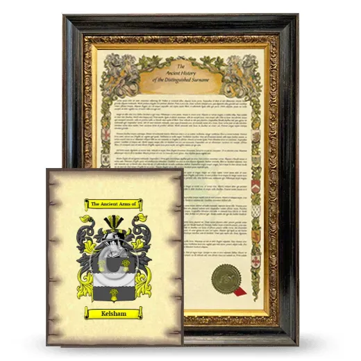 Kelsham Framed History and Coat of Arms Print - Heirloom