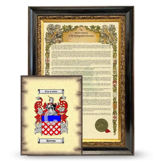 Kervyn Framed History and Coat of Arms Print - Heirloom