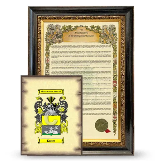 Kunce Framed History and Coat of Arms Print - Heirloom