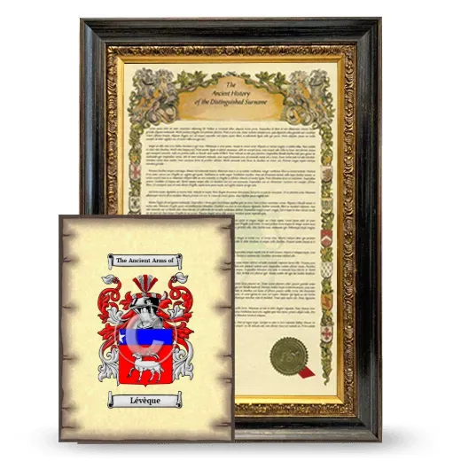 Lévèque Framed History and Coat of Arms Print - Heirloom
