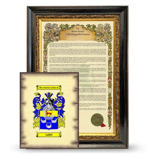 Label Framed History and Coat of Arms Print - Heirloom