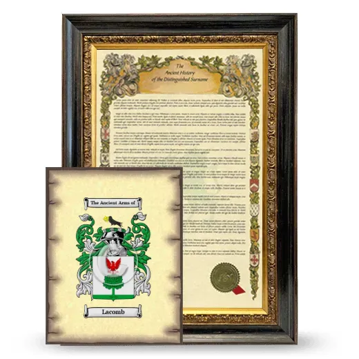 Lacomb Framed History and Coat of Arms Print - Heirloom