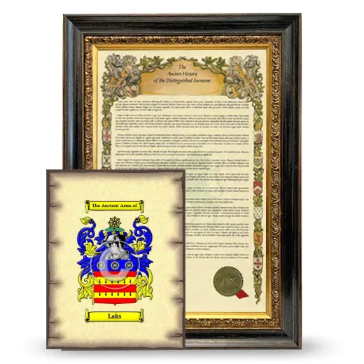 Laks Framed History and Coat of Arms Print - Heirloom