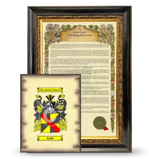 Land Framed History and Coat of Arms Print - Heirloom