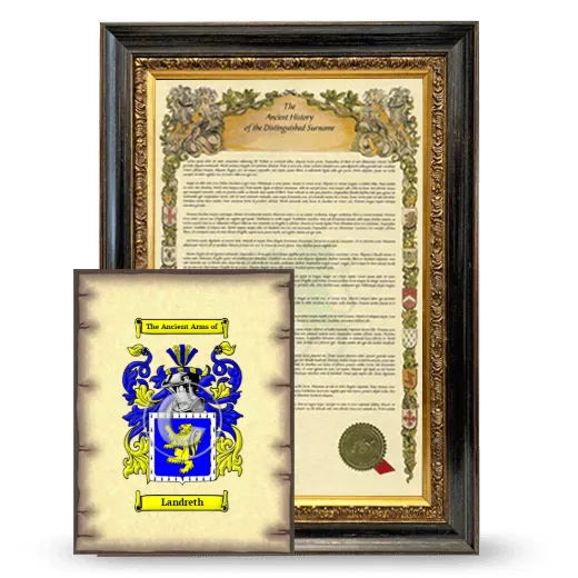 Landreth Framed History and Coat of Arms Print - Heirloom