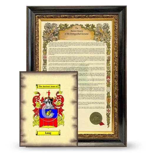 Lang Framed History and Coat of Arms Print - Heirloom