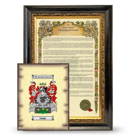 Langs Framed History and Coat of Arms Print - Heirloom