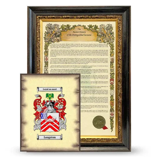 Langston Framed History and Coat of Arms Print - Heirloom
