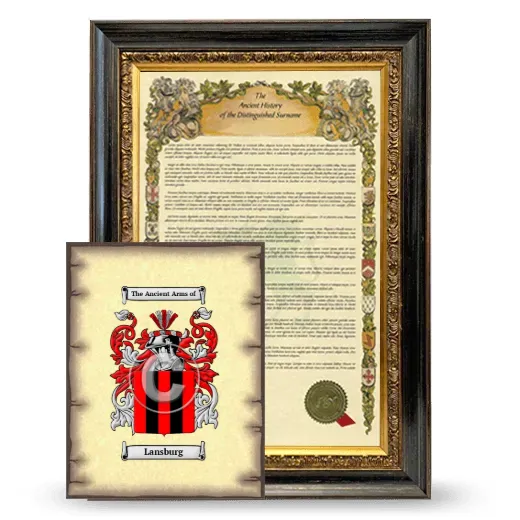 Lansburg Framed History and Coat of Arms Print - Heirloom