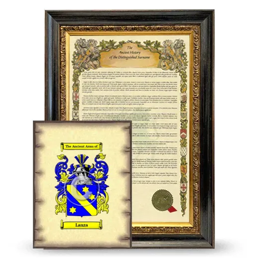 Lanza Framed History and Coat of Arms Print - Heirloom