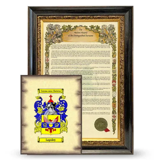 Lapsley Framed History and Coat of Arms Print - Heirloom