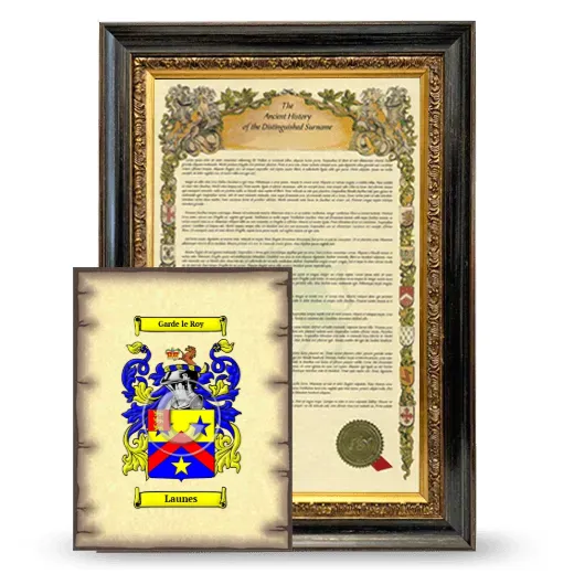 Launes Framed History and Coat of Arms Print - Heirloom