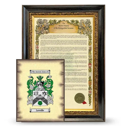 Laveille Framed History and Coat of Arms Print - Heirloom