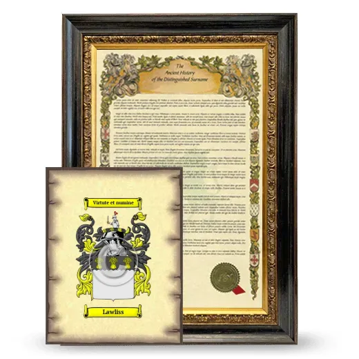 Lawliss Framed History and Coat of Arms Print - Heirloom