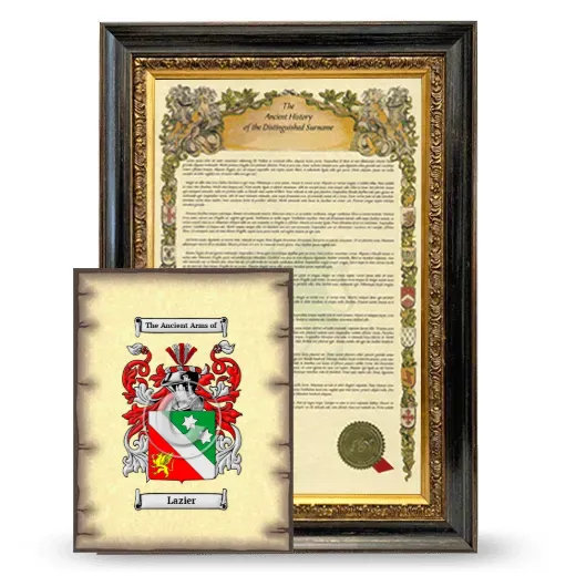 Lazier Framed History and Coat of Arms Print - Heirloom